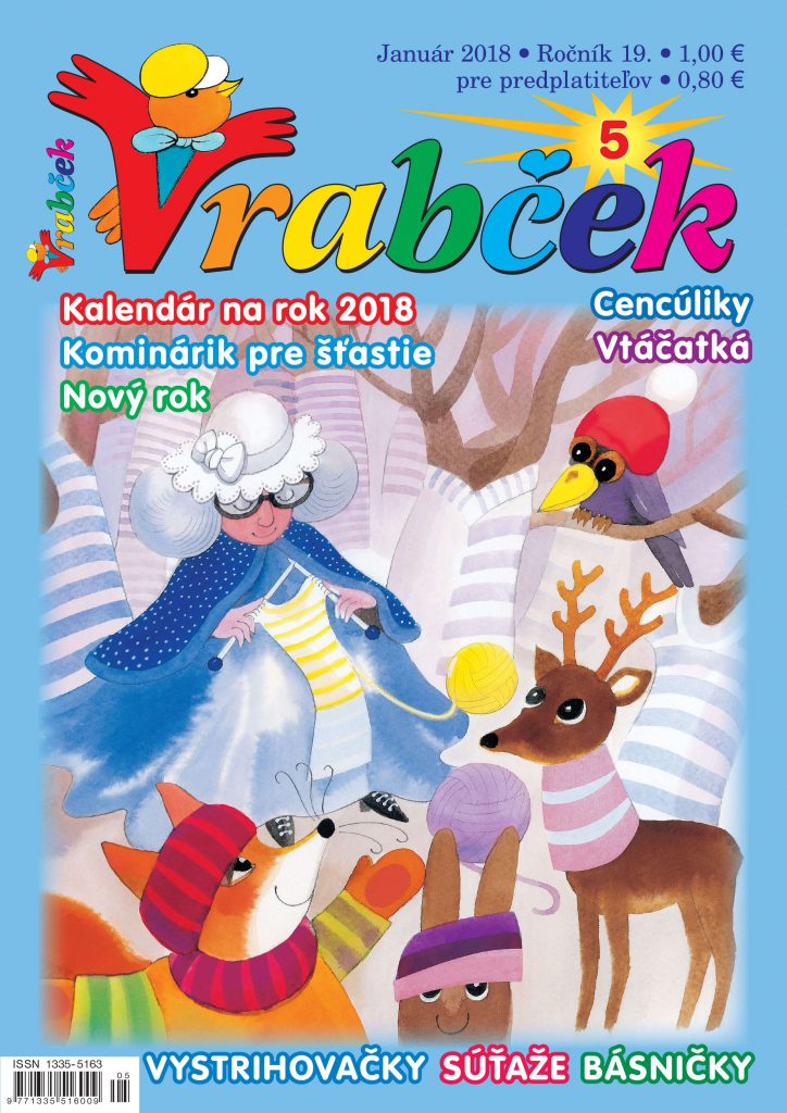 časopis Vrabček december 2017 obálkačasopis Vrabček január 2018 obálka